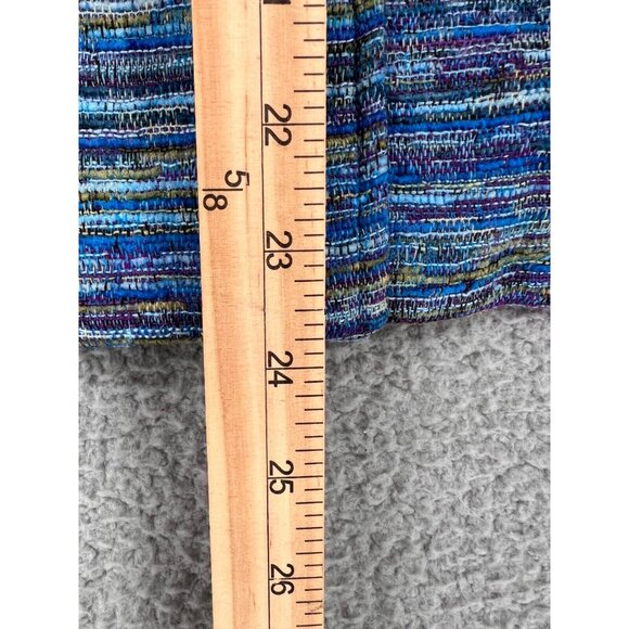 Coldwater Creek Blazer Jacket Women's Size PL Blue Striped Tweed Texture - Picture 9 of 11